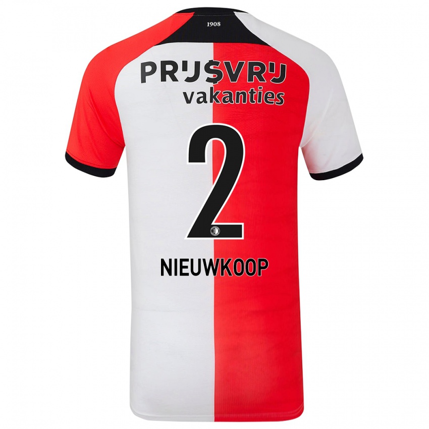 Hombre Camiseta Bart Nieuwkoop #2 Rojo Blanco 1ª Equipación 2024/25 La Camisa