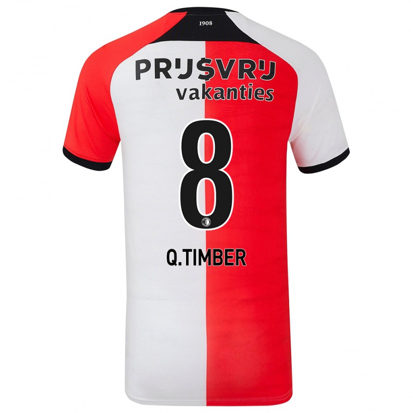 Hombre Camiseta Quinten Timber #8 Rojo Blanco 1ª Equipación 2024/25 La Camisa