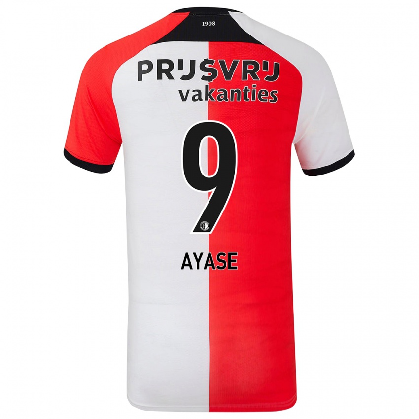 Hombre Camiseta Ayase Ueda #9 Rojo Blanco 1ª Equipación 2024/25 La Camisa