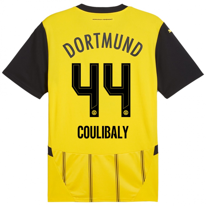 Hombre Camiseta Soumaila Coulibaly #44 Amarillo Negro 1ª Equipación 2024/25 La Camisa