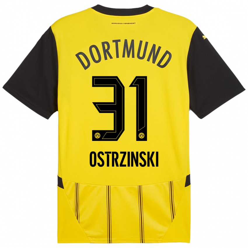 Hombre Camiseta Silas Ostrzinski #31 Amarillo Negro 1ª Equipación 2024/25 La Camisa