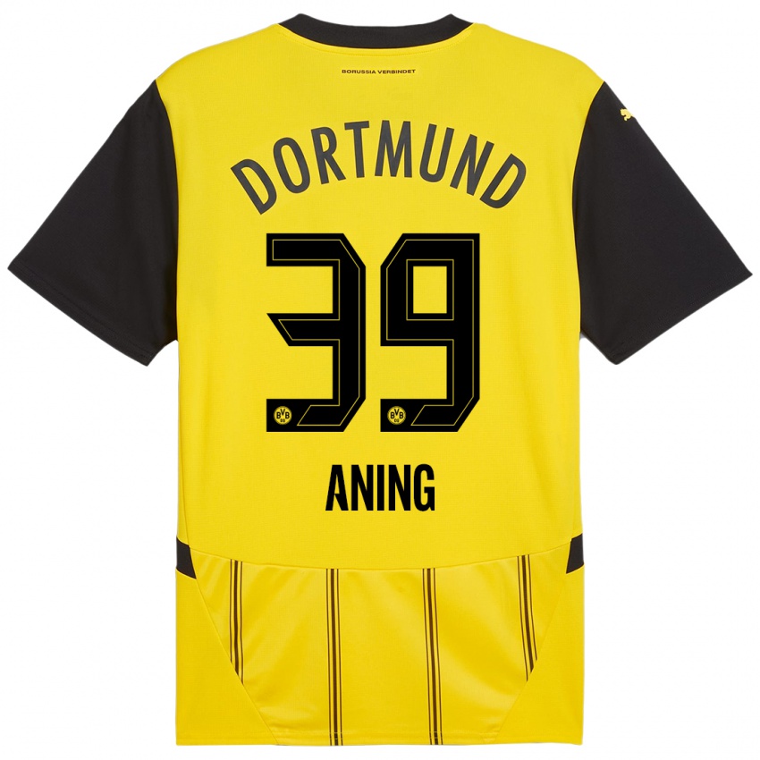 Hombre Camiseta Prince Aning #39 Amarillo Negro 1ª Equipación 2024/25 La Camisa