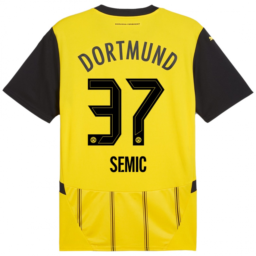 Hombre Camiseta Lion Semic #37 Amarillo Negro 1ª Equipación 2024/25 La Camisa