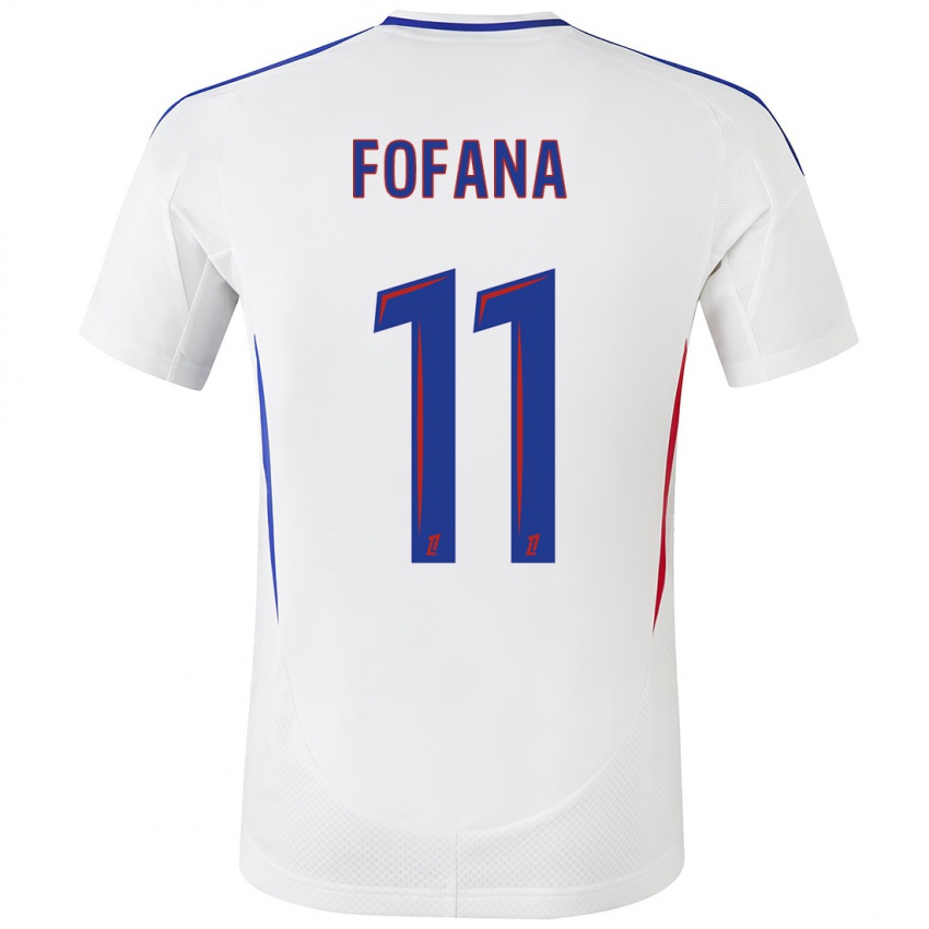 Hombre Camiseta Malick Fofana #11 Blanco Azul 1ª Equipación 2024/25 La Camisa