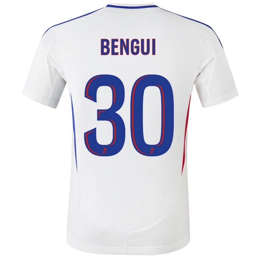 Hombre Camiseta Justin Bengui Joao #30 Blanco Azul 1ª Equipación 2024/25 La Camisa