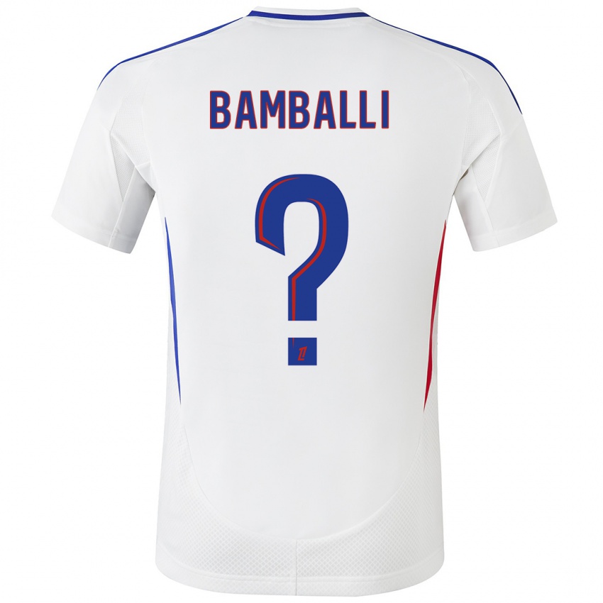 Hombre Camiseta Léo Bamballi #0 Blanco Azul 1ª Equipación 2024/25 La Camisa