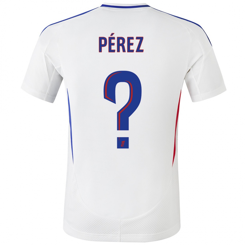 Hombre Camiseta Axel Pérez #0 Blanco Azul 1ª Equipación 2024/25 La Camisa