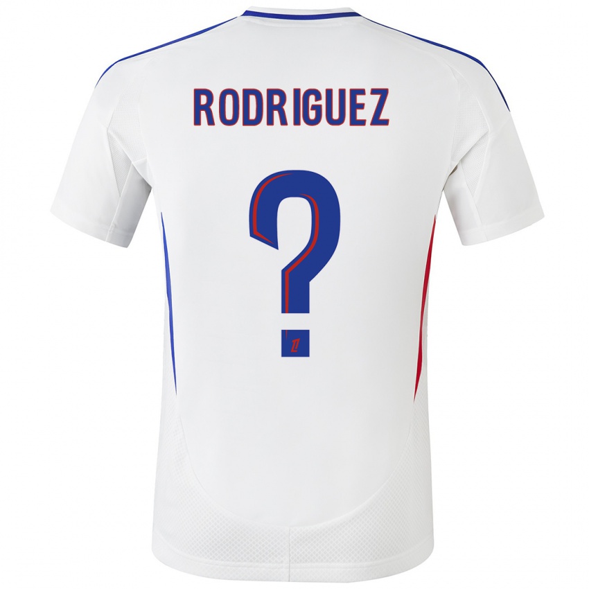 Hombre Camiseta Alejandro Gomes Rodriguez #0 Blanco Azul 1ª Equipación 2024/25 La Camisa