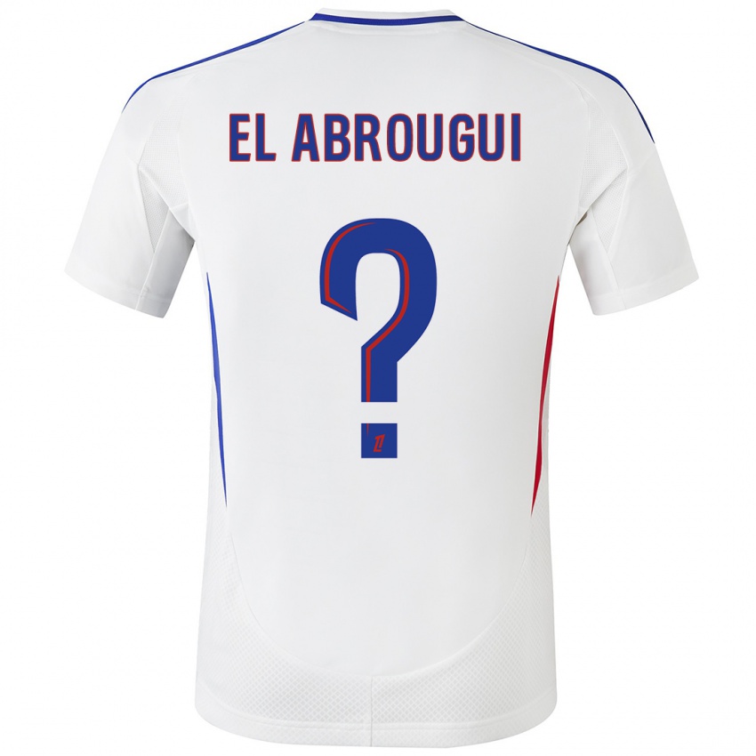 Hombre Camiseta Wassim El Abrougui #0 Blanco Azul 1ª Equipación 2024/25 La Camisa