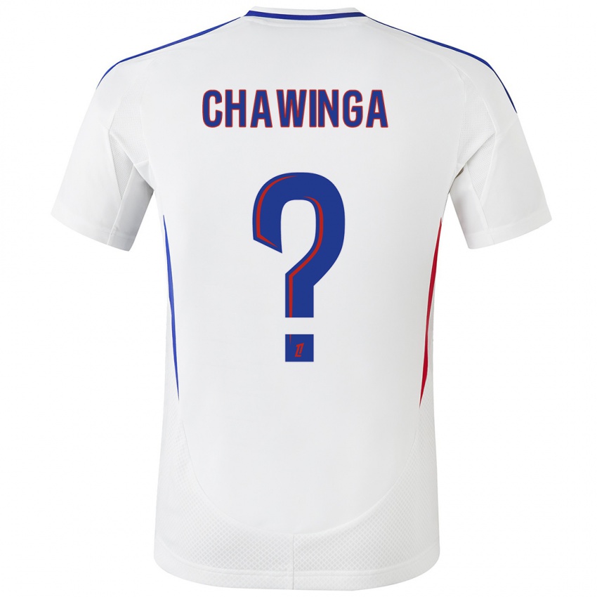 Hombre Camiseta Tabitha Chawinga #0 Blanco Azul 1ª Equipación 2024/25 La Camisa