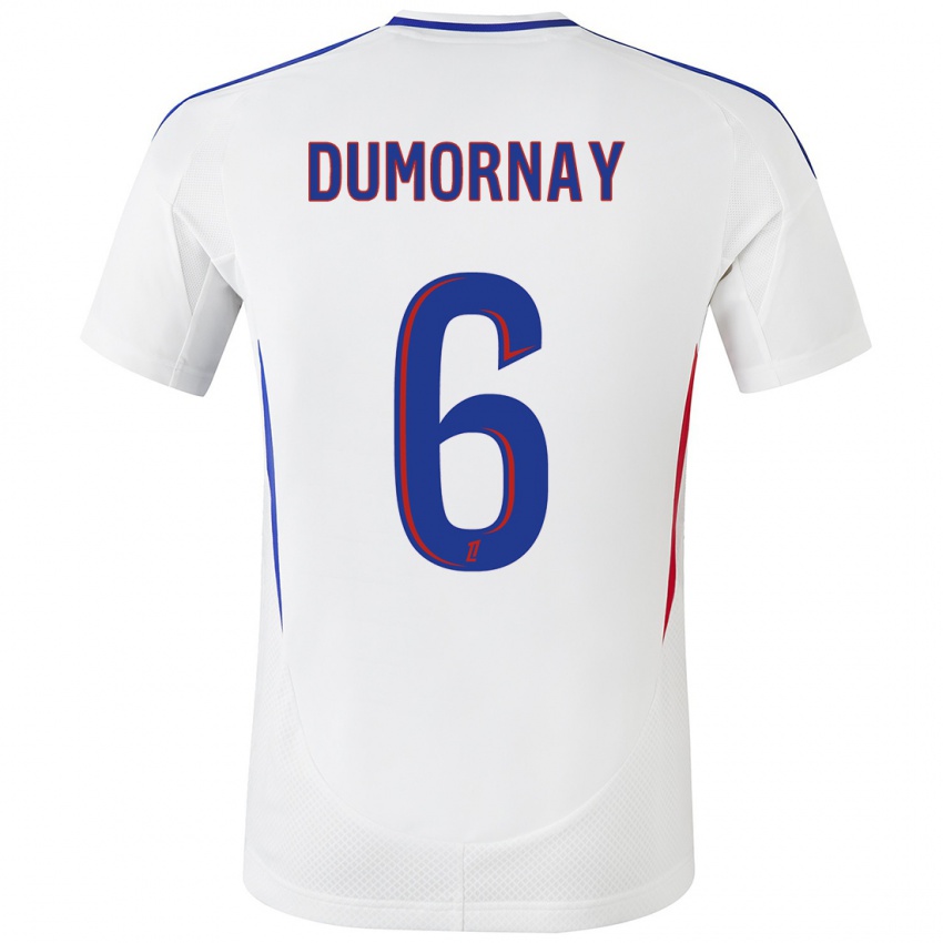 Hombre Camiseta Melchie Dumornay #6 Blanco Azul 1ª Equipación 2024/25 La Camisa