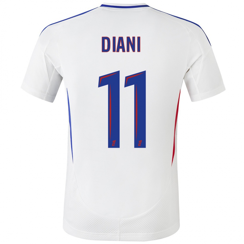 Hombre Camiseta Kadidiatou Diani #11 Blanco Azul 1ª Equipación 2024/25 La Camisa