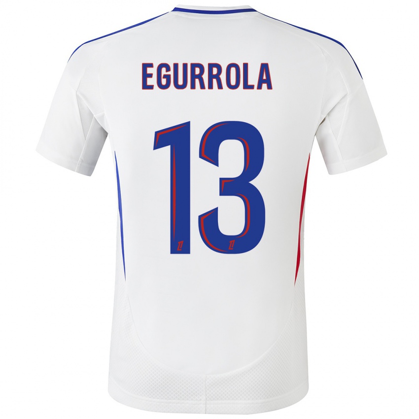 Hombre Camiseta Damaris Egurrola #13 Blanco Azul 1ª Equipación 2024/25 La Camisa