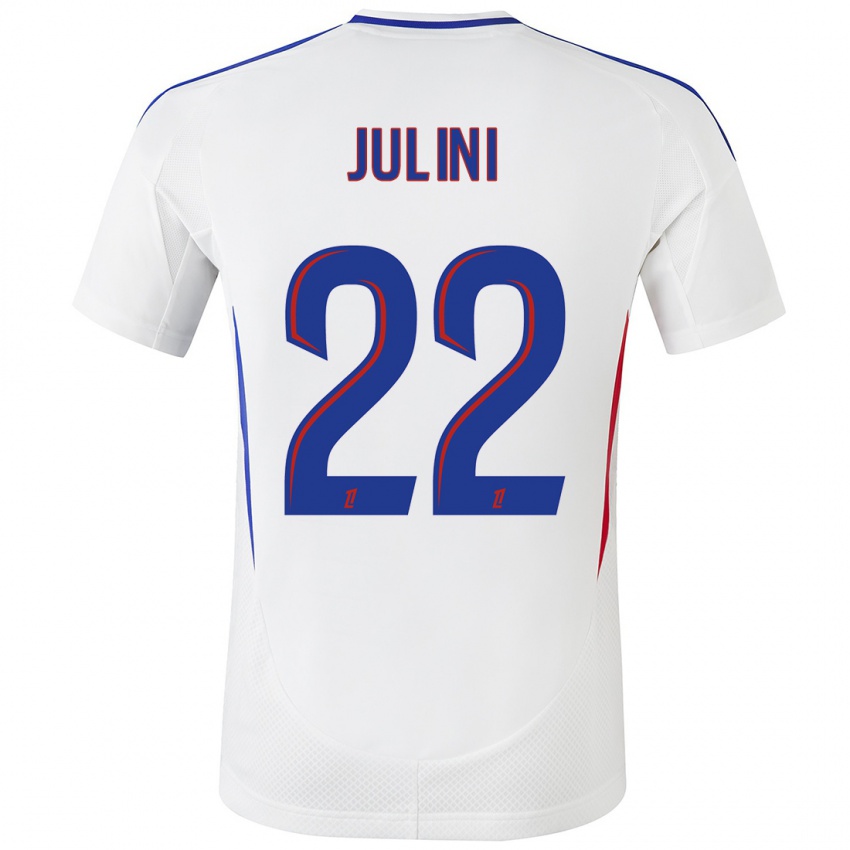 Hombre Camiseta Sally Julini #22 Blanco Azul 1ª Equipación 2024/25 La Camisa