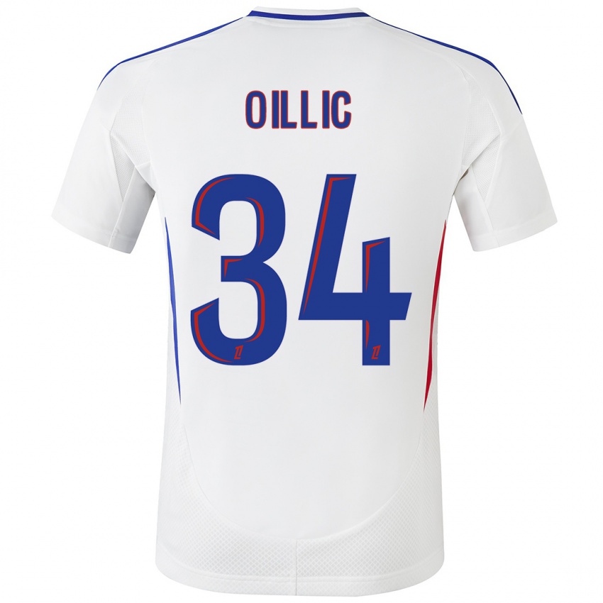 Hombre Camiseta Laureen Oillic #34 Blanco Azul 1ª Equipación 2024/25 La Camisa