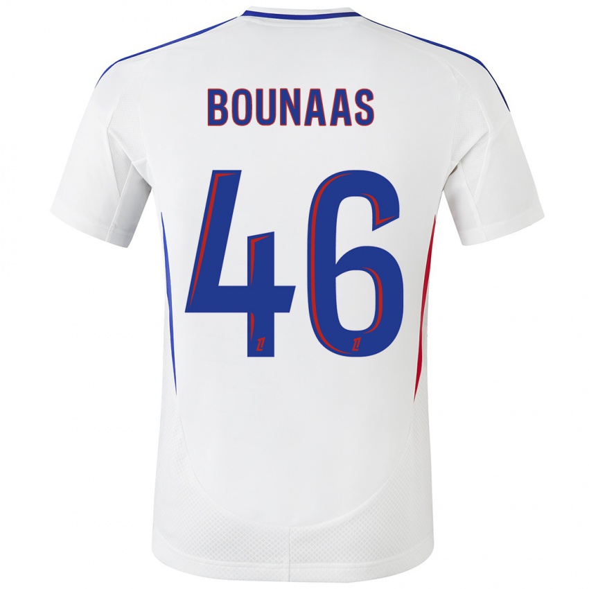 Hombre Camiseta Idris Bounaas #46 Blanco Azul 1ª Equipación 2024/25 La Camisa