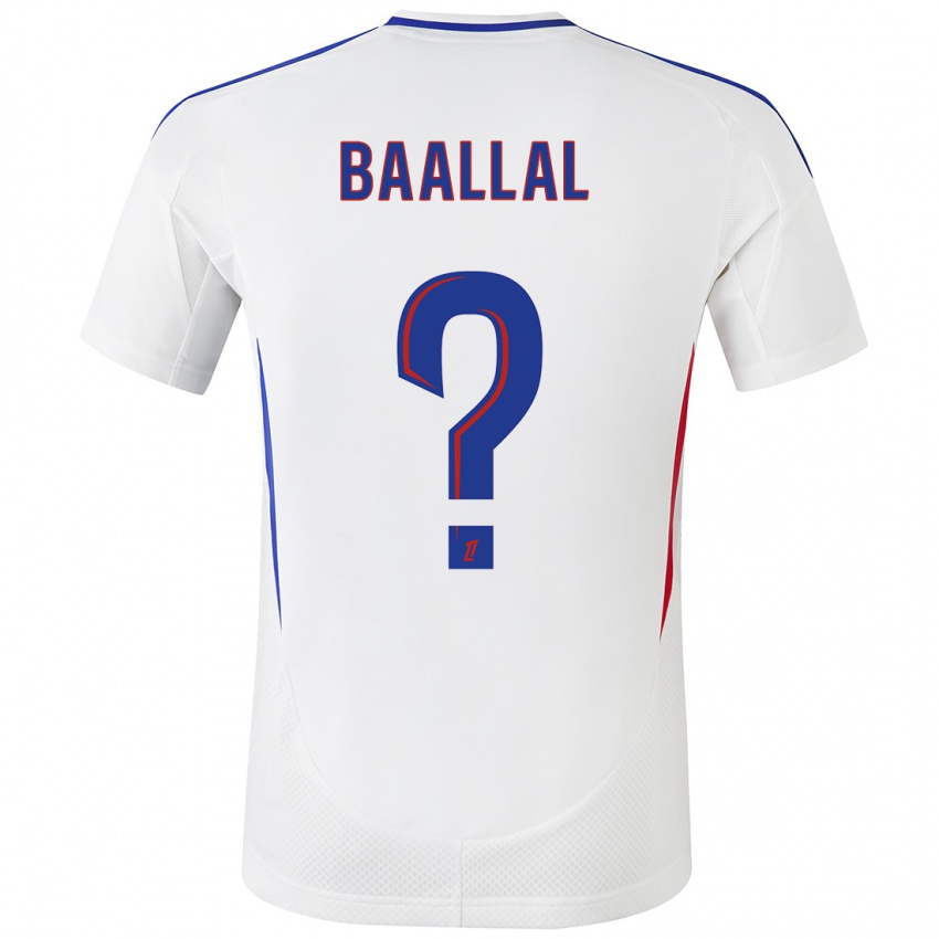 Hombre Camiseta Abdellah Baallal #0 Blanco Azul 1ª Equipación 2024/25 La Camisa