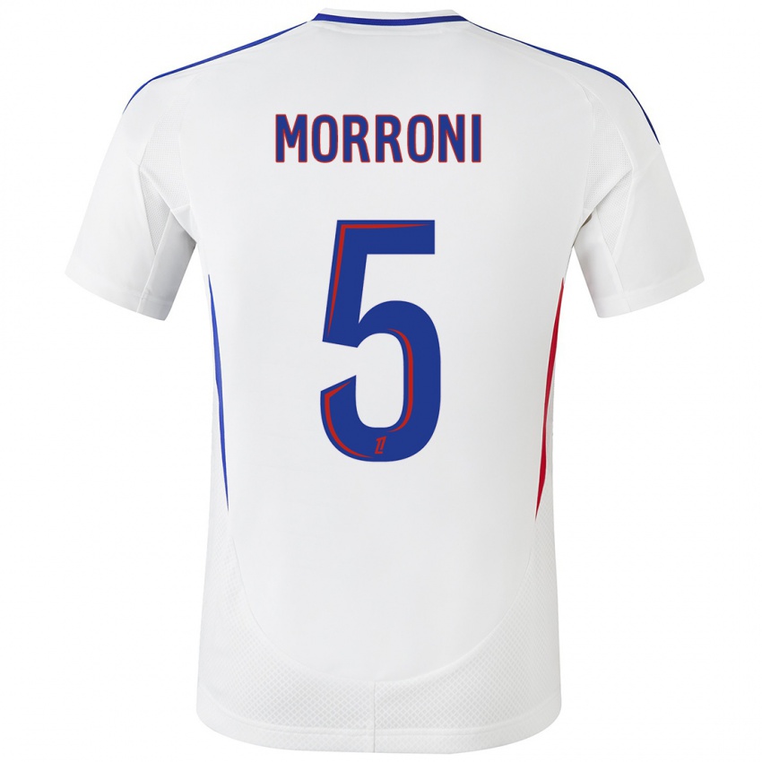 Hombre Camiseta Perle Morroni #5 Blanco Azul 1ª Equipación 2024/25 La Camisa