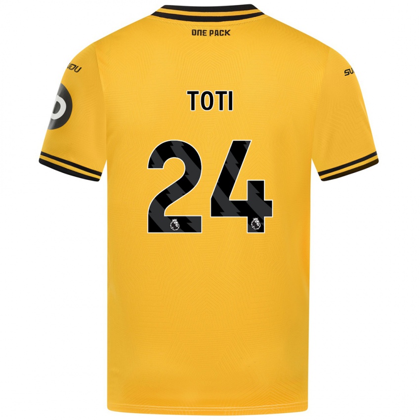 Hombre Camiseta Toti #24 Amarillo 1ª Equipación 2024/25 La Camisa