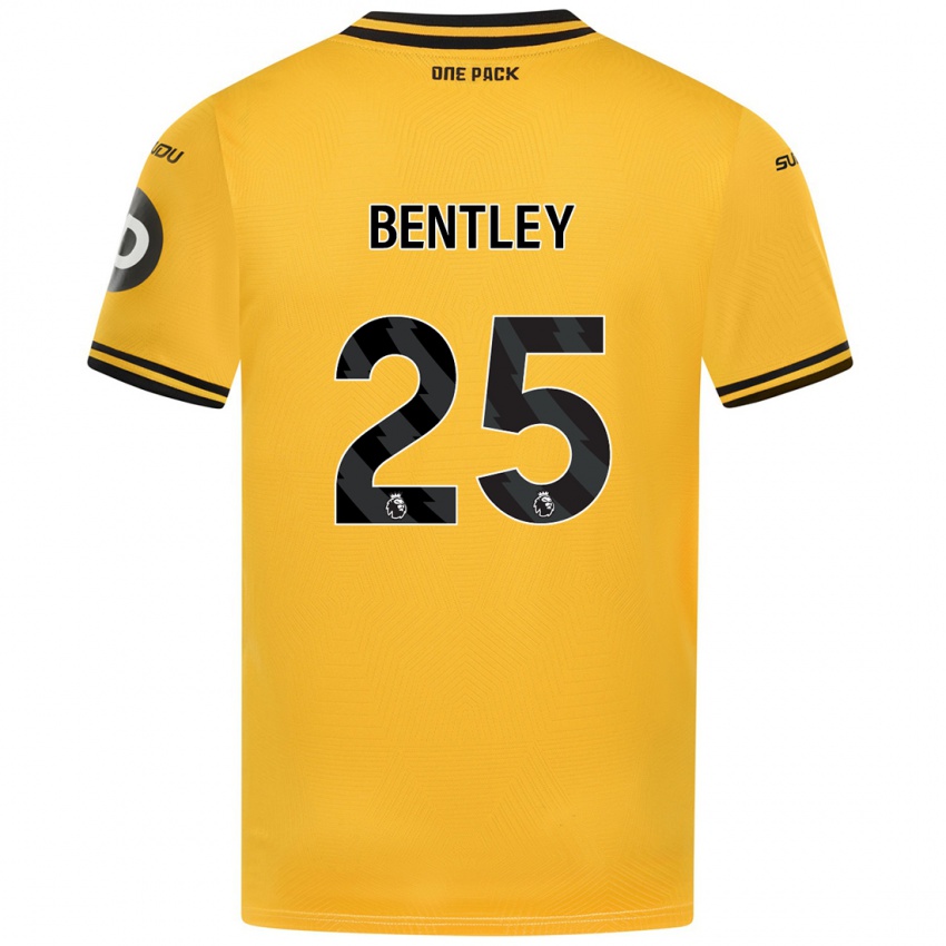 Hombre Camiseta Daniel Bentley #25 Amarillo 1ª Equipación 2024/25 La Camisa