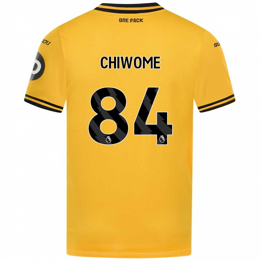 Hombre Camiseta Leon Chiwome #84 Amarillo 1ª Equipación 2024/25 La Camisa