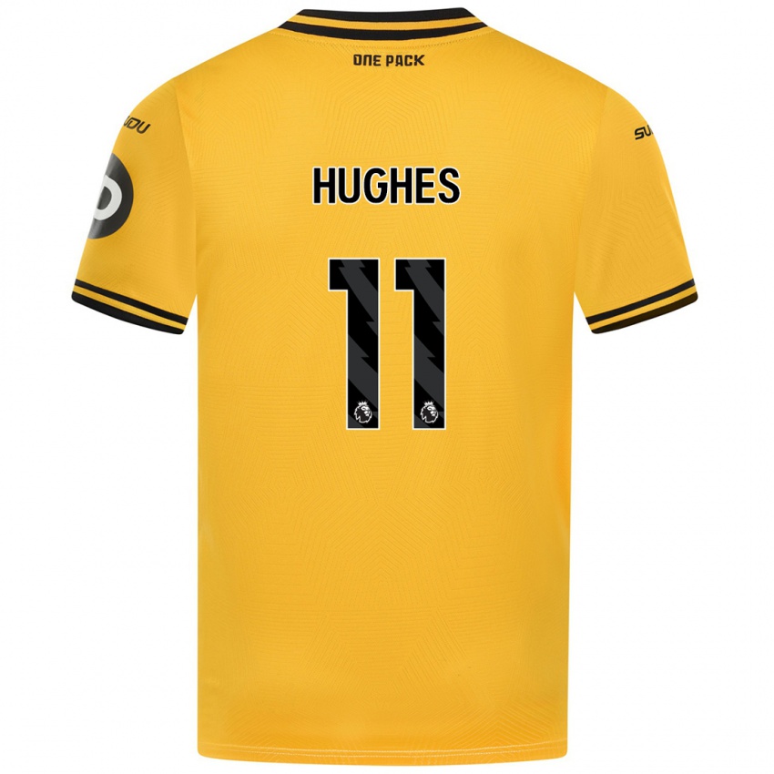 Hombre Camiseta Amber Hughes #11 Amarillo 1ª Equipación 2024/25 La Camisa