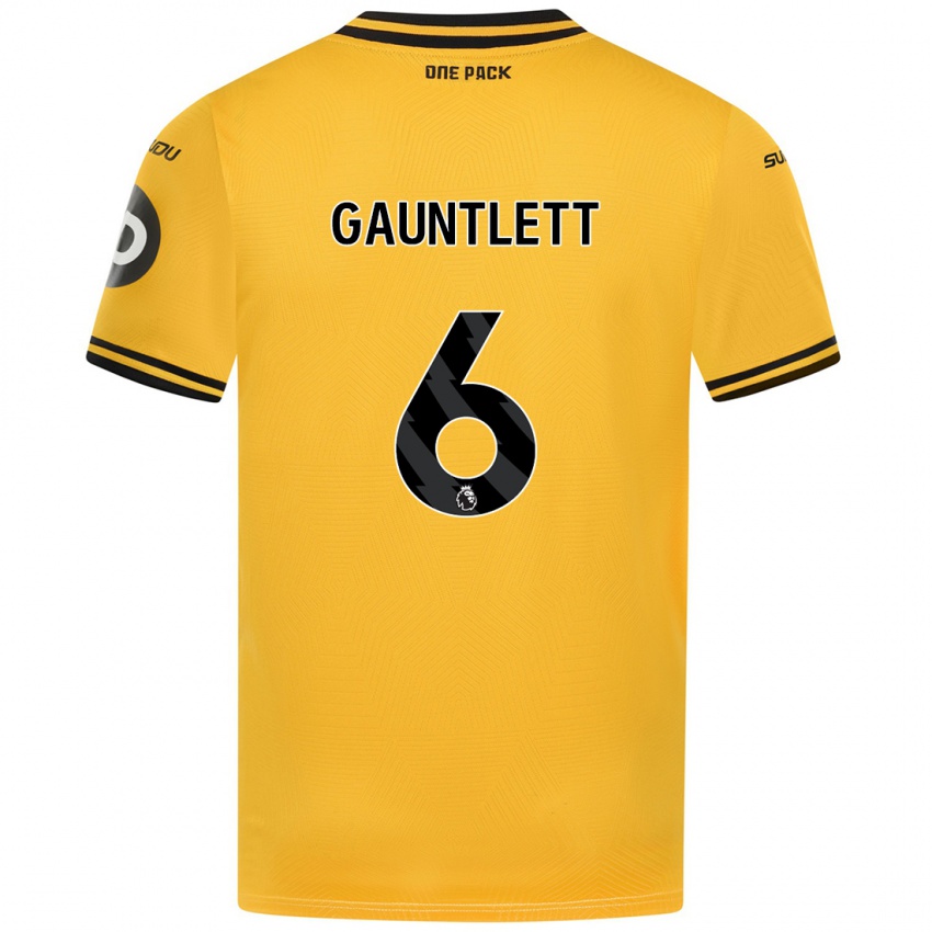 Hombre Camiseta Maz Gauntlett #6 Amarillo 1ª Equipación 2024/25 La Camisa