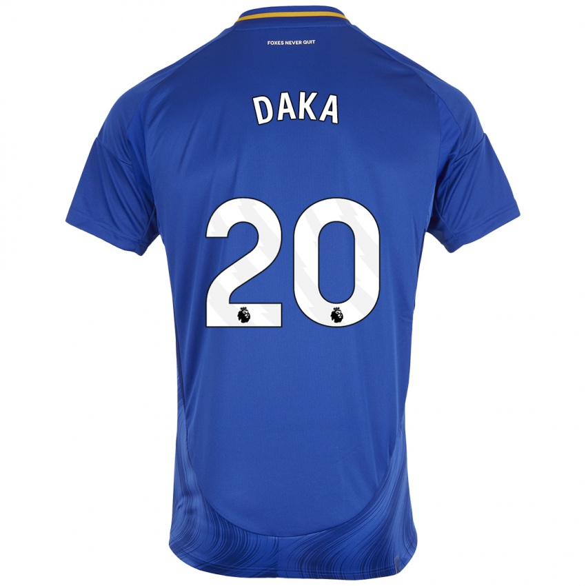 Hombre Camiseta Patson Daka #20 Azul Blanco 1ª Equipación 2024/25 La Camisa