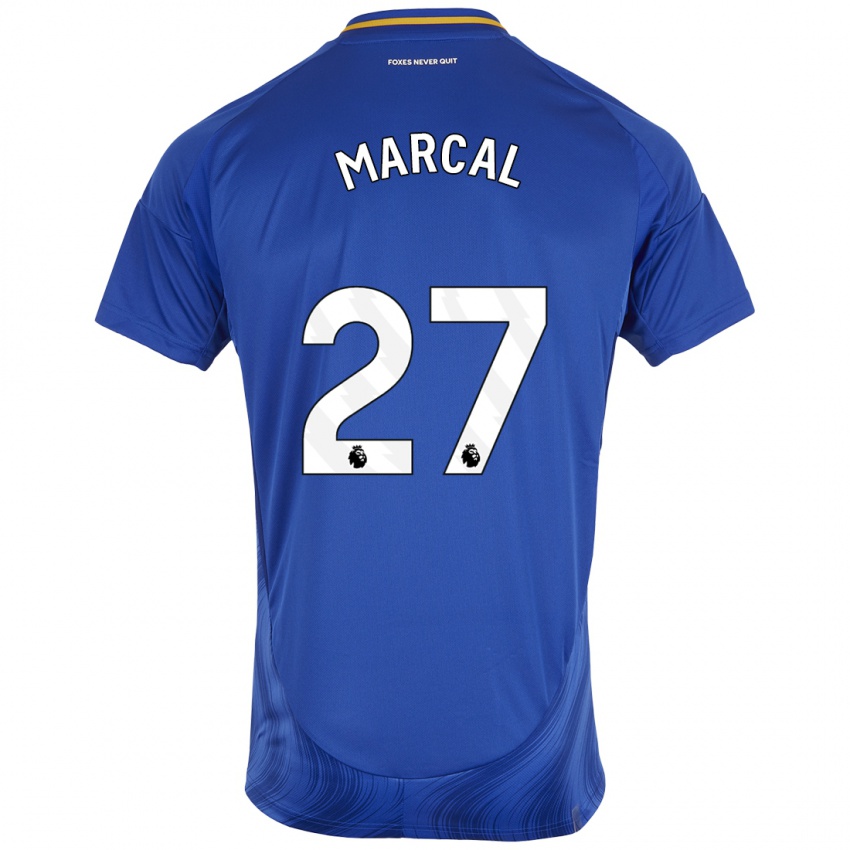 Hombre Camiseta Wanya Marcal Madivadua #27 Azul Blanco 1ª Equipación 2024/25 La Camisa