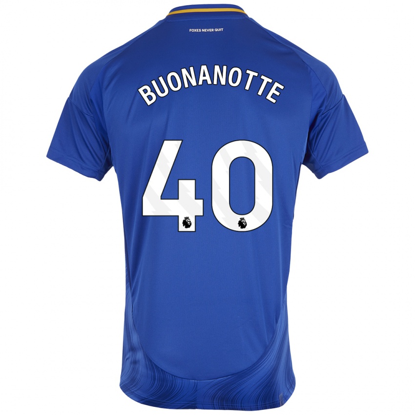 Hombre Camiseta Facundo Buonanotte #40 Azul Blanco 1ª Equipación 2024/25 La Camisa