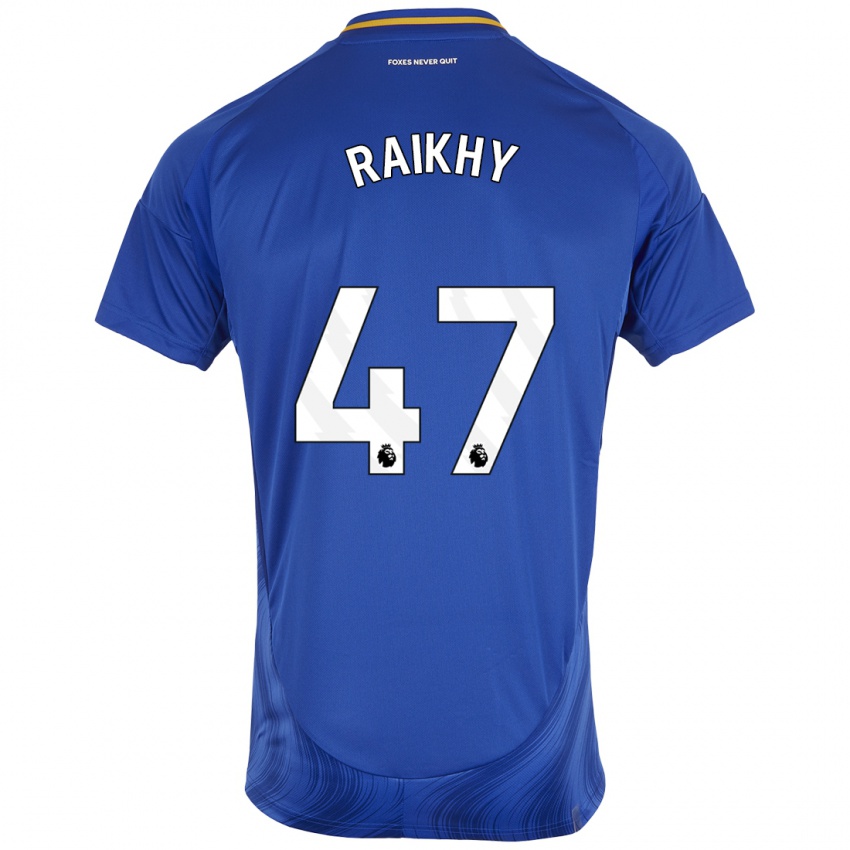 Hombre Camiseta Arjan Raikhy #47 Azul Blanco 1ª Equipación 2024/25 La Camisa