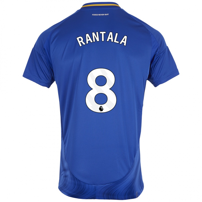 Hombre Camiseta Jutta Rantala #8 Azul Blanco 1ª Equipación 2024/25 La Camisa