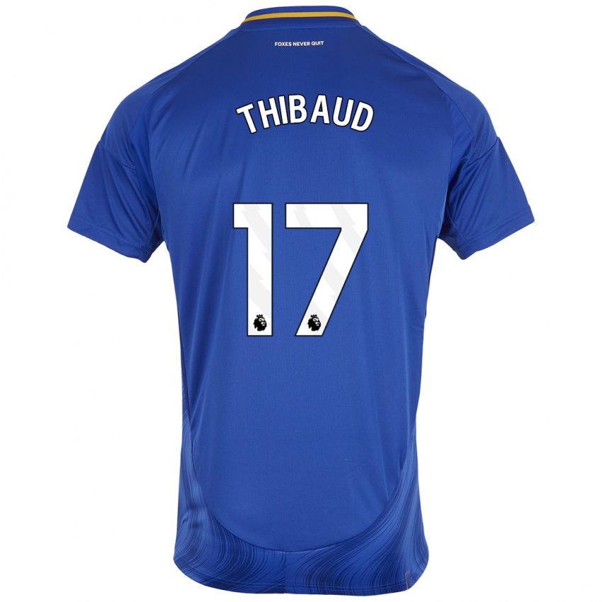 Hombre Camiseta Julie Thibaud #17 Azul Blanco 1ª Equipación 2024/25 La Camisa