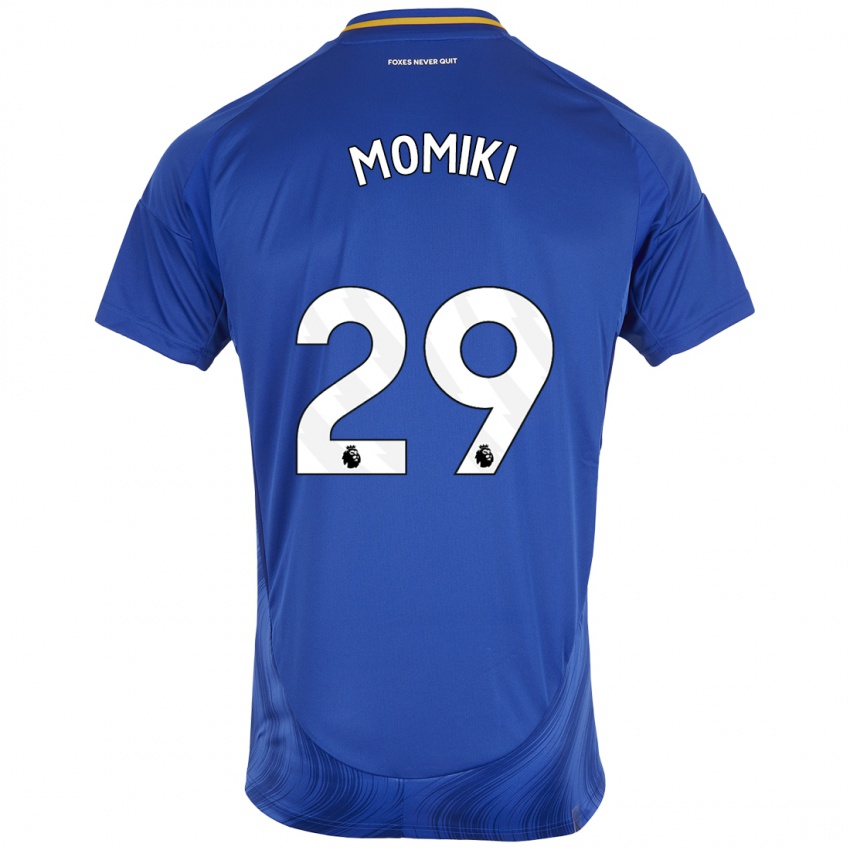 Hombre Camiseta Yuka Momiki #29 Azul Blanco 1ª Equipación 2024/25 La Camisa