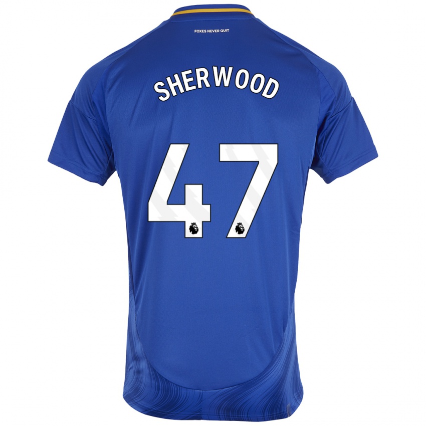 Hombre Camiseta Simone Sherwood #47 Azul Blanco 1ª Equipación 2024/25 La Camisa