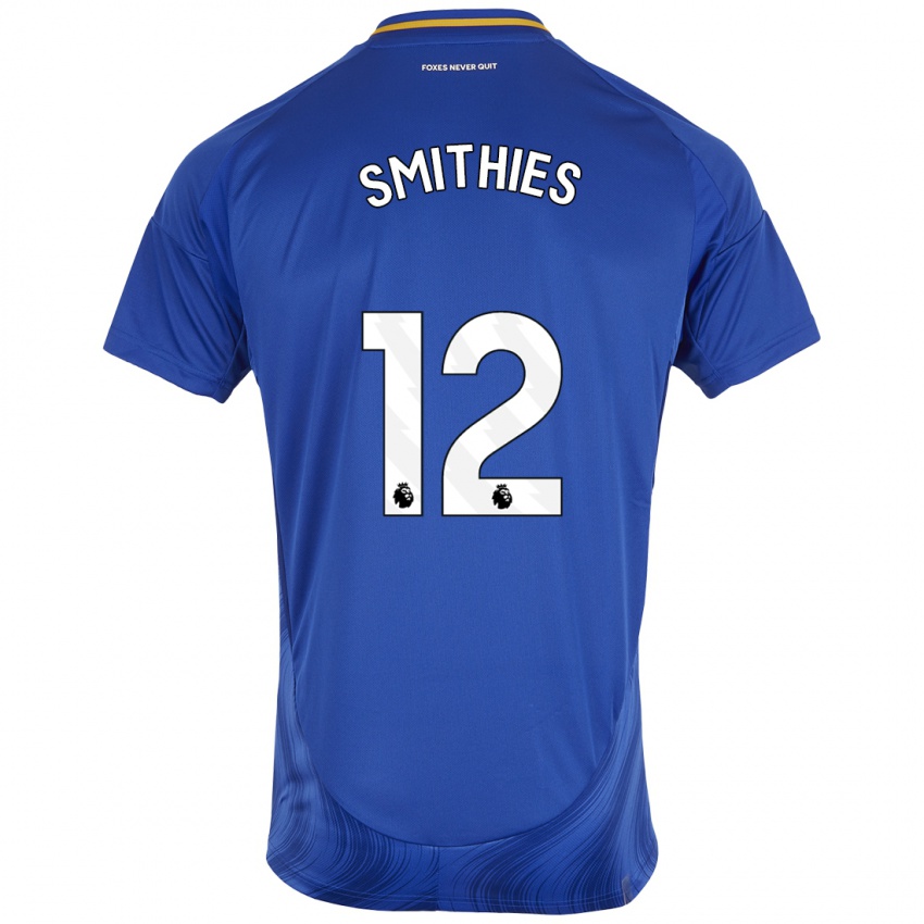 Hombre Camiseta Alex Smithies #12 Azul Blanco 1ª Equipación 2024/25 La Camisa