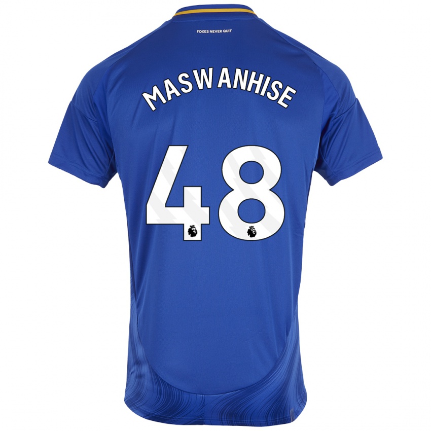 Hombre Camiseta Tawanda Maswanhise #48 Azul Blanco 1ª Equipación 2024/25 La Camisa