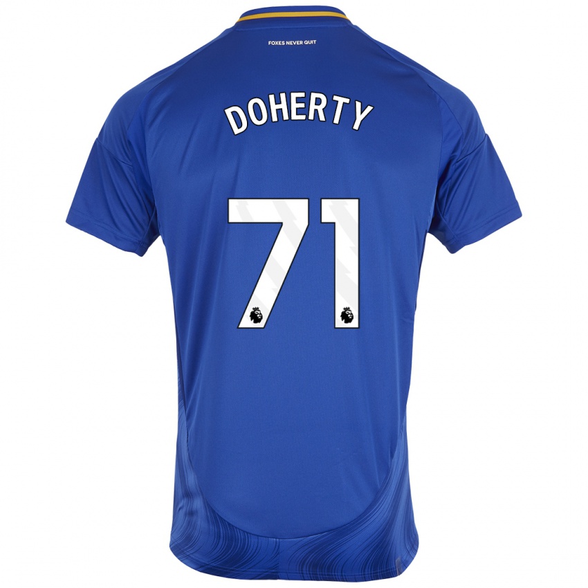 Hombre Camiseta Arlo Doherty #71 Azul Blanco 1ª Equipación 2024/25 La Camisa