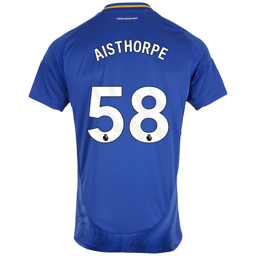 Hombre Camiseta Bailey Aisthorpe #58 Azul Blanco 1ª Equipación 2024/25 La Camisa