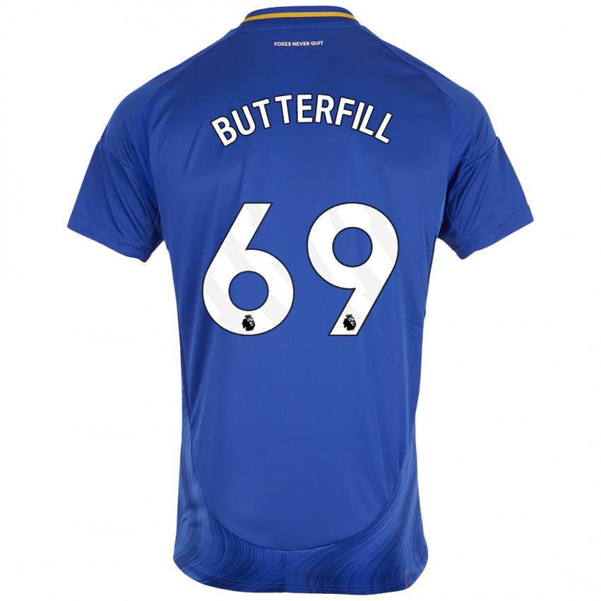 Hombre Camiseta Jack Butterfill #69 Azul Blanco 1ª Equipación 2024/25 La Camisa