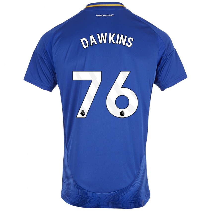 Hombre Camiseta Kartell Dawkins #76 Azul Blanco 1ª Equipación 2024/25 La Camisa