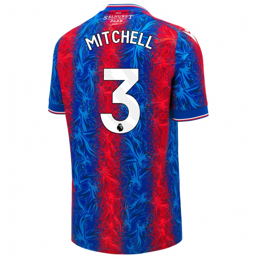 Hombre Camiseta Tyrick Mitchell #3 Rayas Rojas Y Azules 1ª Equipación 2024/25 La Camisa