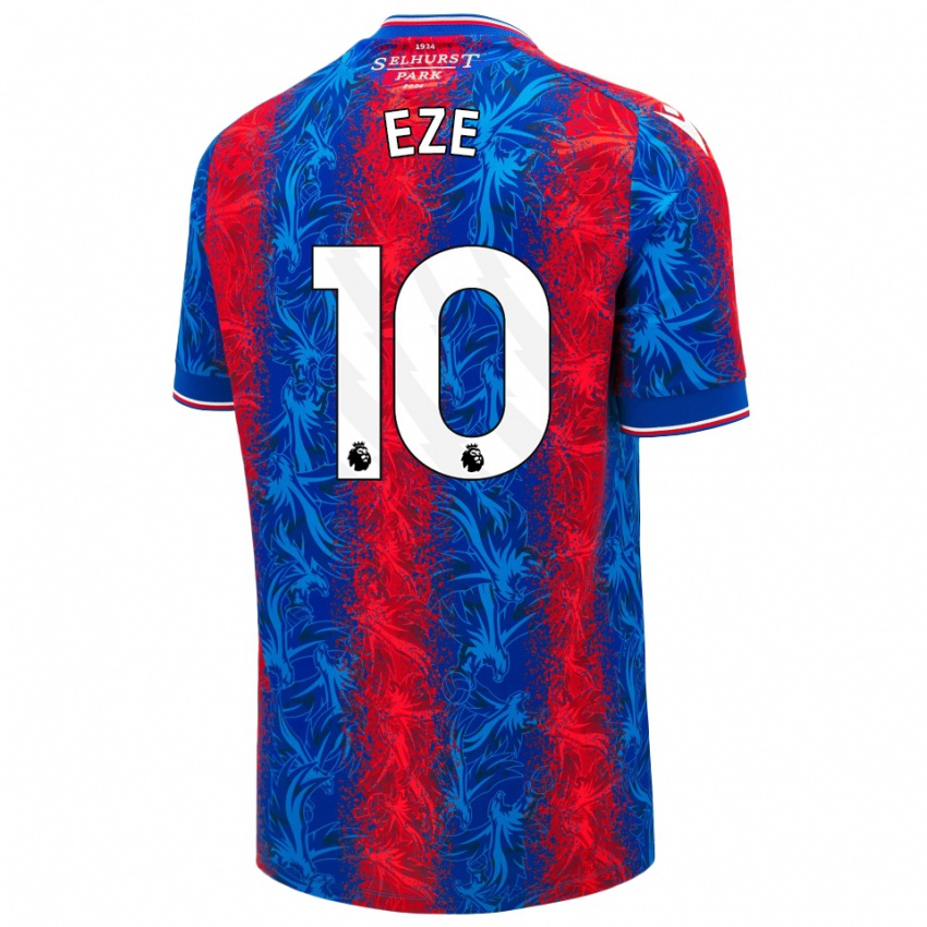 Hombre Camiseta Eberechi Eze #10 Rayas Rojas Y Azules 1ª Equipación 2024/25 La Camisa