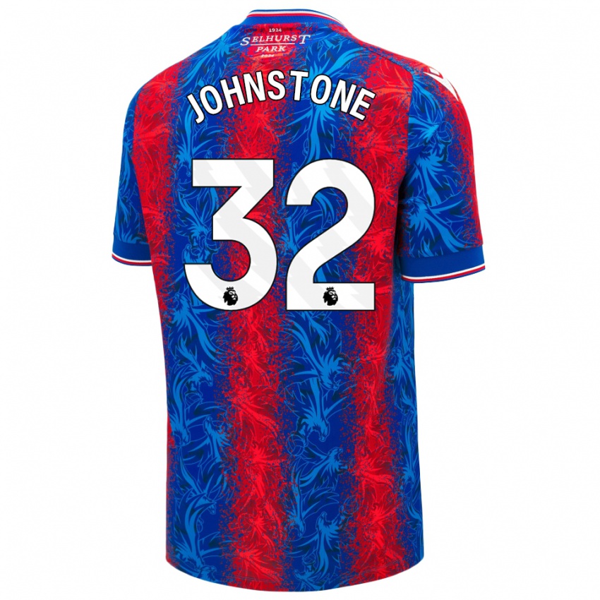 Hombre Camiseta Sam Johnstone #32 Rayas Rojas Y Azules 1ª Equipación 2024/25 La Camisa