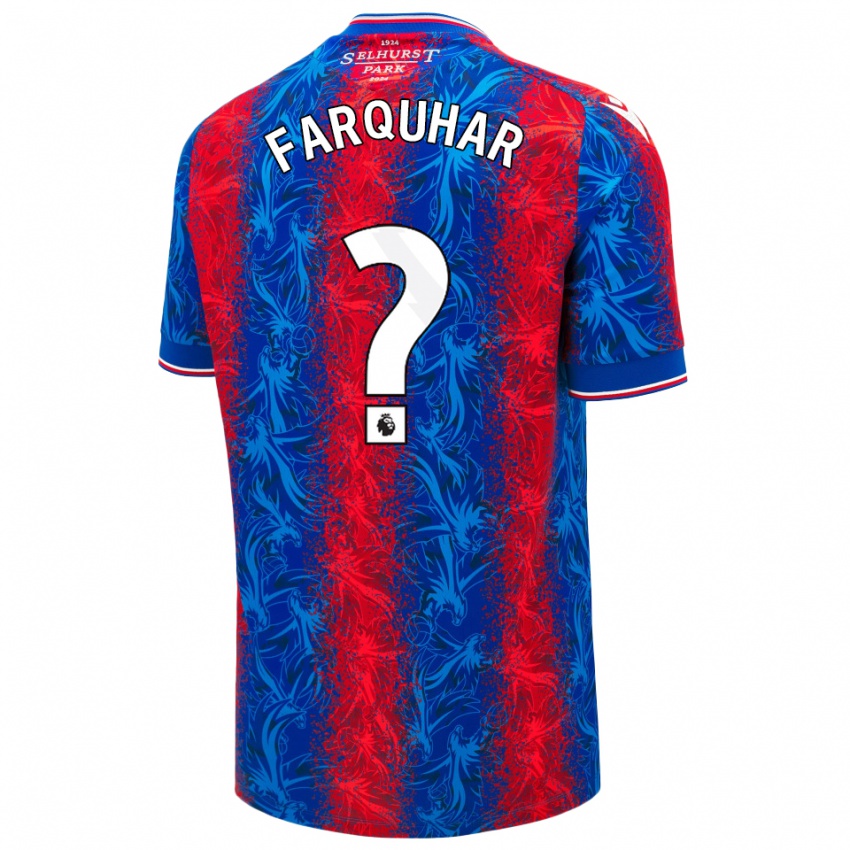 Hombre Camiseta Craig Farquhar #0 Rayas Rojas Y Azules 1ª Equipación 2024/25 La Camisa