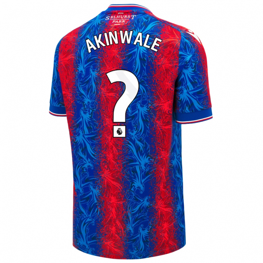 Hombre Camiseta Victor Akinwale #0 Rayas Rojas Y Azules 1ª Equipación 2024/25 La Camisa