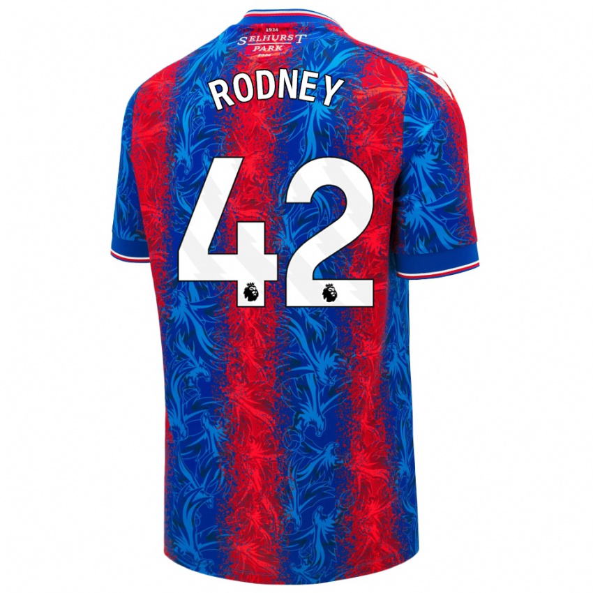 Hombre Camiseta Kaden Rodney #42 Rayas Rojas Y Azules 1ª Equipación 2024/25 La Camisa