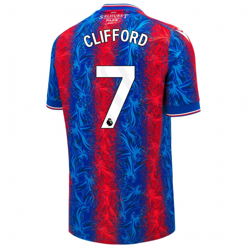 Hombre Camiseta Charley Clifford #7 Rayas Rojas Y Azules 1ª Equipación 2024/25 La Camisa