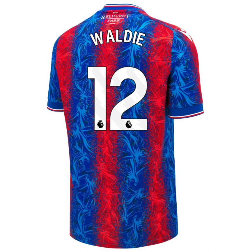 Hombre Camiseta Lizzie Waldie #12 Rayas Rojas Y Azules 1ª Equipación 2024/25 La Camisa