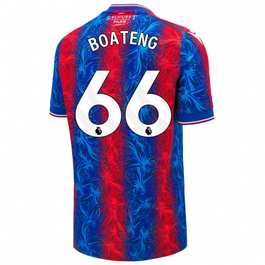 Hombre Camiseta David Boateng #66 Rayas Rojas Y Azules 1ª Equipación 2024/25 La Camisa